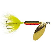Yakima Rooster Tail, 1/6oz Swing Gold; FireTiger