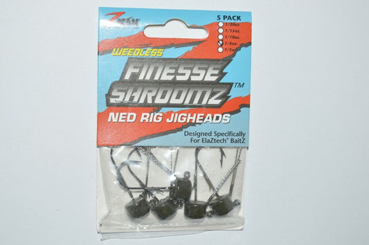 ZMAN WEEDLESS FINESSE SHROOMZ 1/6OZ GRN PUMPKIN 5PK