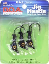 D.O.A. SHORT SHANK JIG HEADS 1/4oz 3PK BLACK GOLD