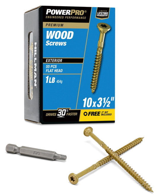 POWER PRO PREMIUM EXTERIOR WOOD SCREWS 10X3 1/2 1LB