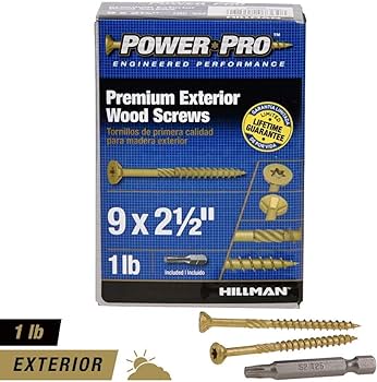 POWER PRO PREMIUM EXTERIOR WOOD SCREWS 9 X 2 1/2'