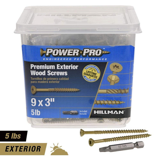 POWER PRO PREMIUM EXTERIOR WOOD SCREWS 9X3 5LB