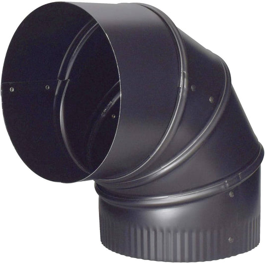 BLACK STOVE PIPE 7" ADJUSTABLE 90